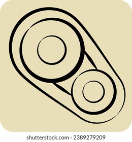 Icon Timing Belt. related to Car Parts symbol. hand drawn style. simple design editable. simple illustration