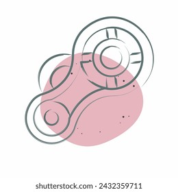 Icon Timing Chain. related to Garage symbol. Color Spot Style. simple design editable. simple illustration