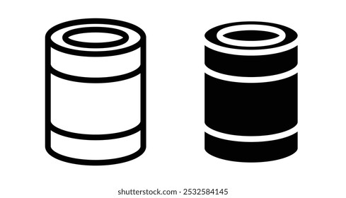 Icon of a tin can, symbolizing food storage, preservation, or packaging.