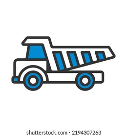 Icon Of Tipper. Editable Bold Outline With Color Fill Design. Vector Illustration.