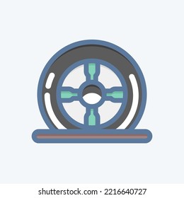Icon Tire Flat. suitable for Automotive symbol. doodle style. simple design editable. design template vector. simple illustration
