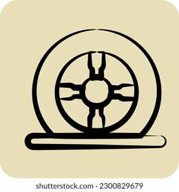 Icon Tire Flat. suitable for Automotive symbol. hand drawn style. simple design editable. design template vector. simple illustration
