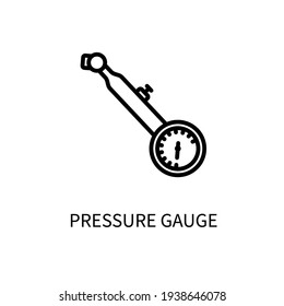 The Icon Of The Tire Pressure Gauge Line. Pressure Measuring Equipment. Vector sign in a simple style isolated on a white background. 64x64 pixel.