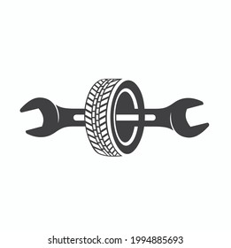 icon for tire repair specialist, vector art.