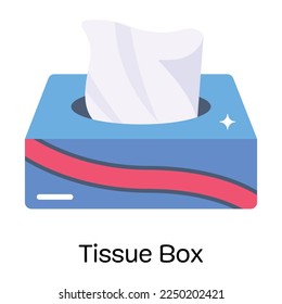 An icon of tissue box in flat style 