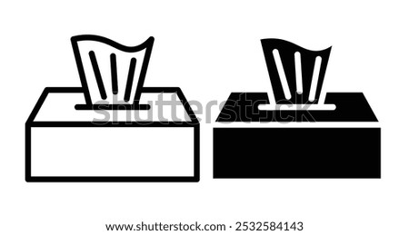 Icon of a tissue box, symbolizing personal hygiene, tissues, or cleanliness.