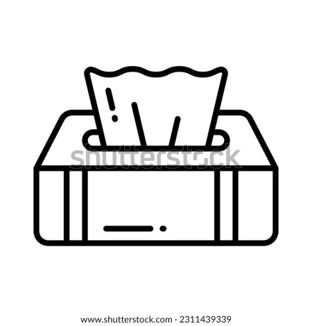 An icon of tissue box in trendy style, ready to use icon, hygiene accessory