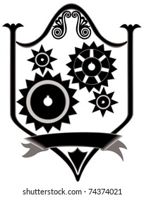 Icon title machinery, file EPS.8 illustration.