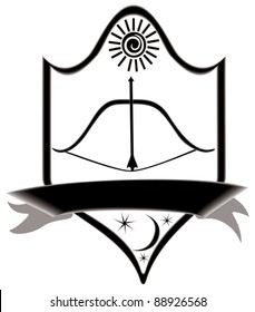 Icon title Sagittarius, file EPS.8 illustration.