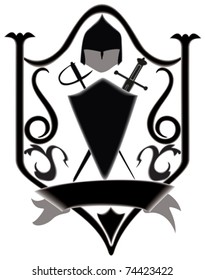 Icon title sword, board, helmet, file EPS.8 illustration.