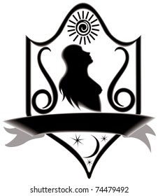 Icon title virgo, file EPS.8 illustration.