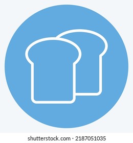 Icon Toast Bread. suitable for Bakery symbol. blue eyes style. simple design editable. design template vector. simple illustration