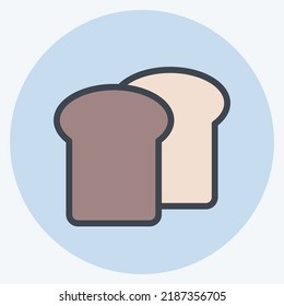 Icon Toast Bread. suitable for Bakery symbol. color mate style. simple design editable. design template vector. simple illustration