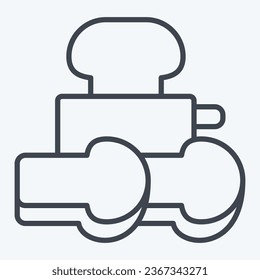 Icon Toast. related to Breakfast symbol. line style. simple design editable. simple illustration