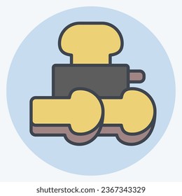 Icon Toast. related to Breakfast symbol. color mate style. simple design editable. simple illustration
