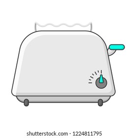 Icon toaster with adjustable cooking time. Vector illustration on white background