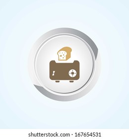 Icon of Toaster  on Button. Eps-10.