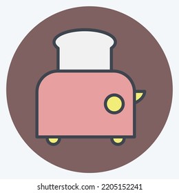 Icon Toaster. suitable for Kitchen Appliances symbol. color mate style. simple design editable. design template vector. simple illustration