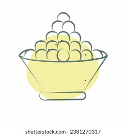 Icon Tobiko. related to Sushi symbol. Color Spot Style. simple design editable. simple illustration