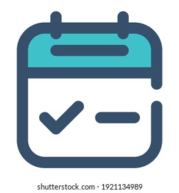 icon todo list agenda using filled line style and blue color