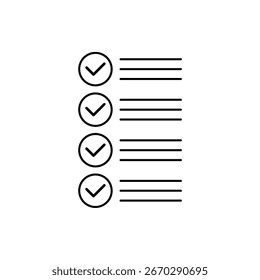 Ícone uma lista de tarefas, isolada contra um fundo limpo.