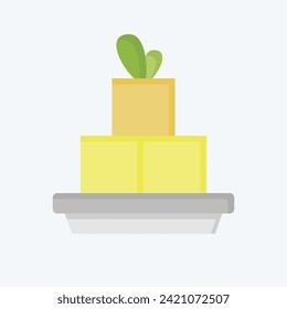 Icon Tofu. related to Vegan symbol. flat style. simple design editable. simple illustration