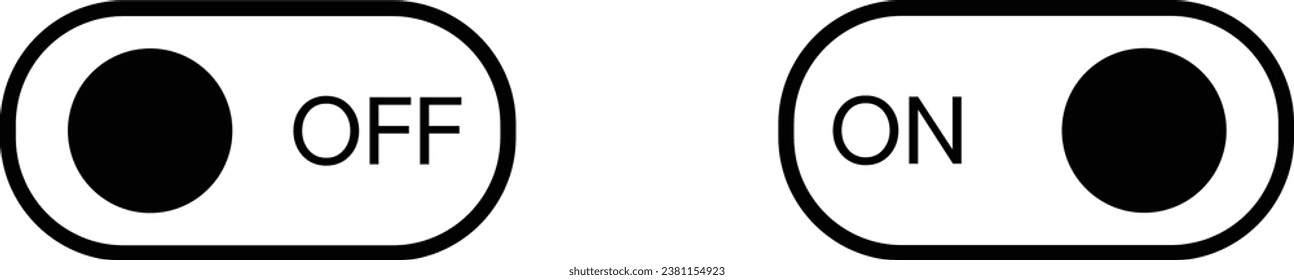 icon toggle on off outline for web site design 
and mobile dark mode apps 
Vector illustration on a white background