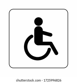 The Icon Of The Toilet. Men's, women's, for persons with Disabilities. Bathroom vector. Illustration of the Wc symbol. Vector graphics isolated on a white background.