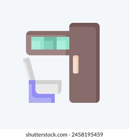 Icon Toilet On Train. related to Train Station symbol. flat style. simple design illustration