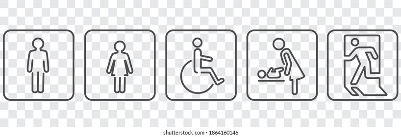  icon of toilet restroom exit vector