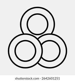 Icon token. Crypto currency elements. Icon in line style.