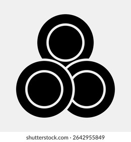 Icon token. Crypto currency elements. Icon in glyph style.