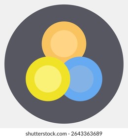 Icon token. Crypto currency elements. Icon in color mate style.