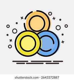 Icon token. Crypto currency elements. Icon in MBE style.