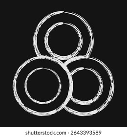 Icon token. Crypto currency elements. Icon in chalk style.