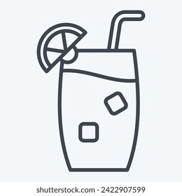 Icon Tom Collins. related to Cocktails,Drink symbol. line style. simple design editable. simple illustration