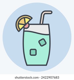 Icon Tom Collins. related to Cocktails,Drink symbol. color mate style. simple design editable. simple illustration