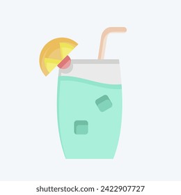 Icon Tom Collins. related to Cocktails,Drink symbol. flat style. simple design editable. simple illustration