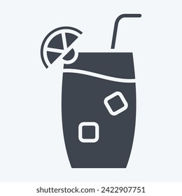 Icon Tom Collins. related to Cocktails,Drink symbol. glyph style. simple design editable. simple illustration