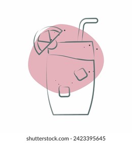 Icon Tom Collins. related to Cocktails,Drink symbol. Color Spot Style. simple design editable. simple illustration