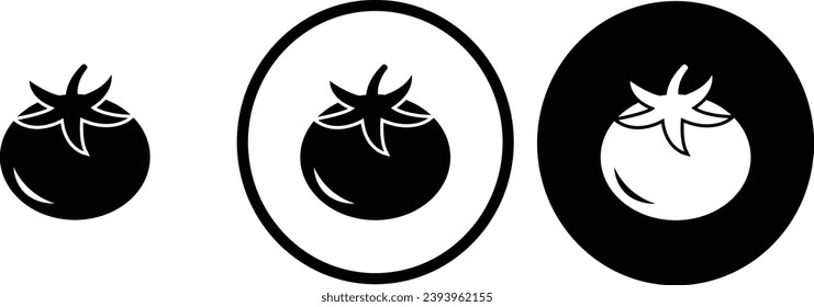 icon tomato black outline for web site design 
and mobile dark mode apps 
Vector illustration on a white background