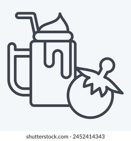 Icon Tomato. related to Healthy Food symbol. line style. simple design illustration