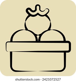 Icon Tomato. related to Vegan symbol. hand drawn style. simple design editable. simple illustration