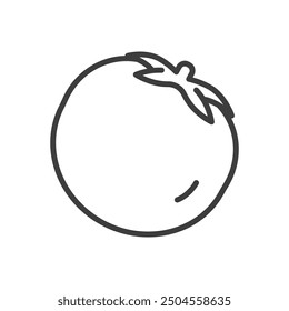 Icon tomato simple line. Style outline illustration. Vector logo, web