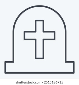 Icon Tombstone. related to Seath symbol. line style. simple illustration