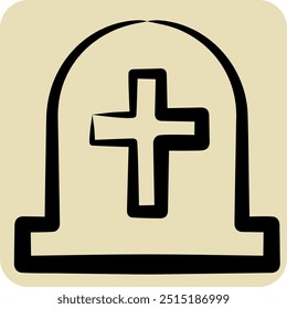 Icon Tombstone. related to Seath symbol. hand drawn style. simple illustration