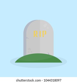 Icon tombstone with a skull. On the gravestone there is an inscription: R.I.P