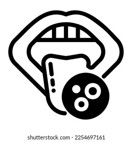 icon tongue world cancer day illustration, for web app etc
