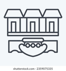 Icon Tonle Sap. related to Cambodia symbol. line style. simple design editable. simple illustration