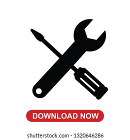 Icon tool configuration settings single icon simple graphic designs - Vector